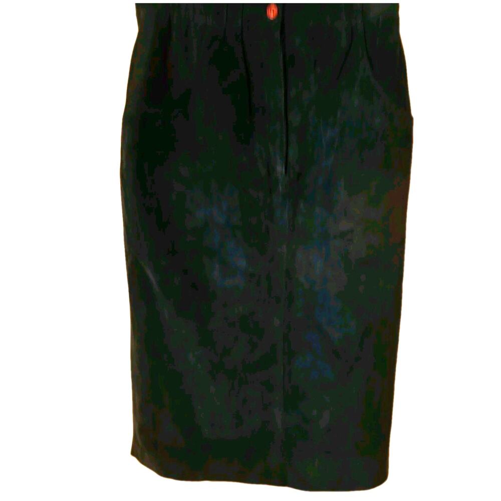 Suede Skirt Women's Size *2* Green Vintage Laurice High Waist Zip and Buttons